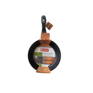 Poêle-20cm-en inox effet granite noir-blanc