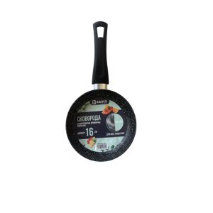 Poele-16cm-en inox baroly effet granite-noir-blanc