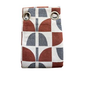 Rideau prêt a poser-140x280cm-en polyester jacquard terracotta