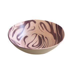 Saladier en melamine-30x8,7cm-effet marbre-beige-Burgundy