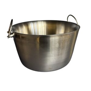 Seau a champagne en inox-36x18cm-2 anses strie argente