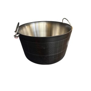 Seau champagne en inox-36x18cm-strie-noir