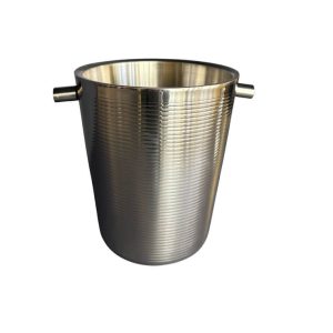 Seau a champagne en inox-20cm-strie argente