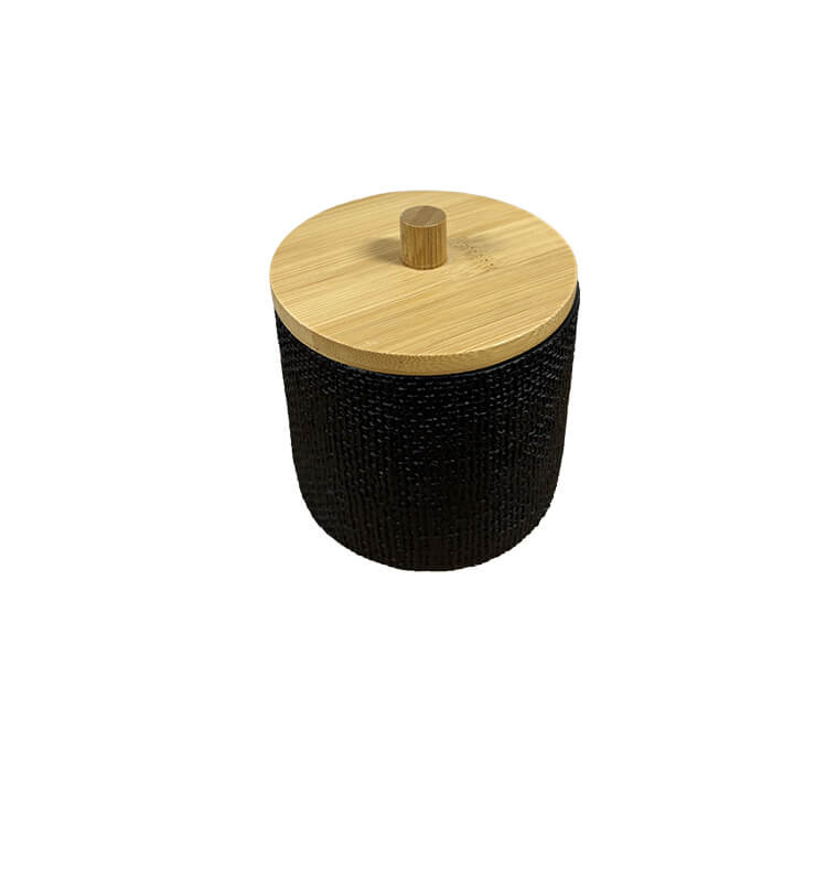 pot-a-coton-en-polyresine-et-bambou-noir-122x102x98-cm