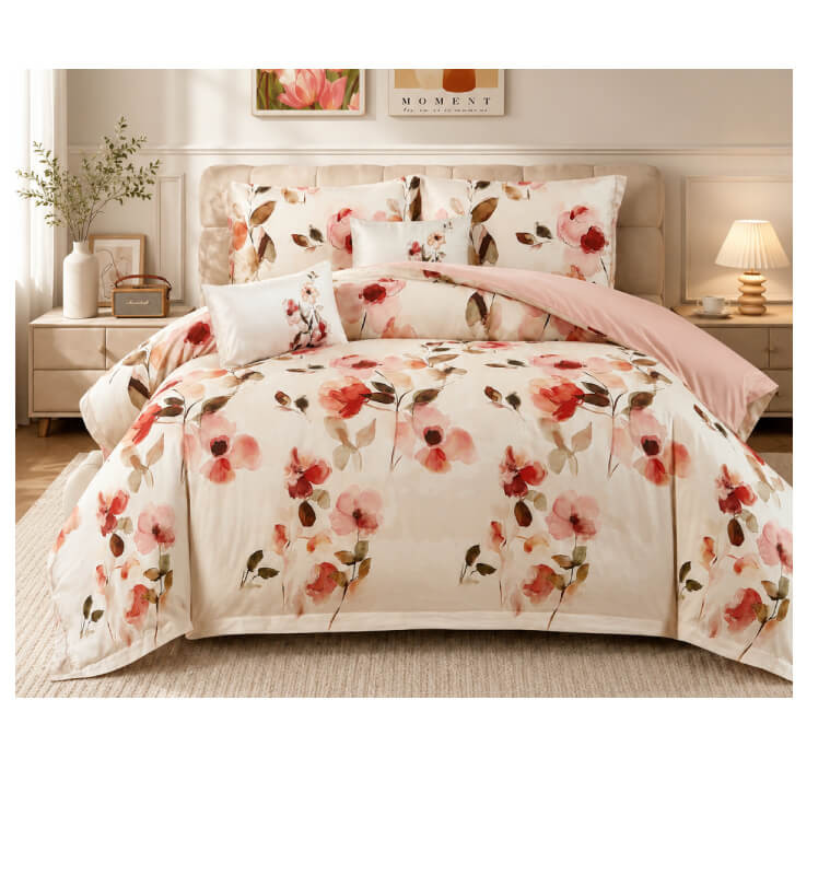 parure-de-lit-en-tencel-naturel-rose-fleuri-couette-240-x-260-cm-housse-de-couette-2-taies-et-2-coussins