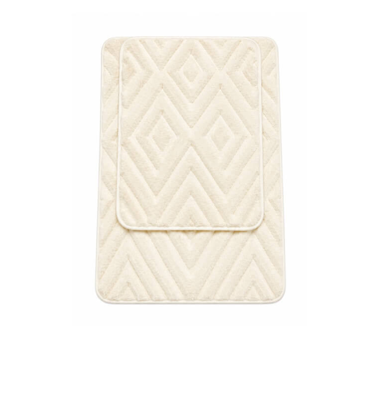 tapis-de-bain-antiderapant-en-microfibre-chenille-blanc-lot-de-2